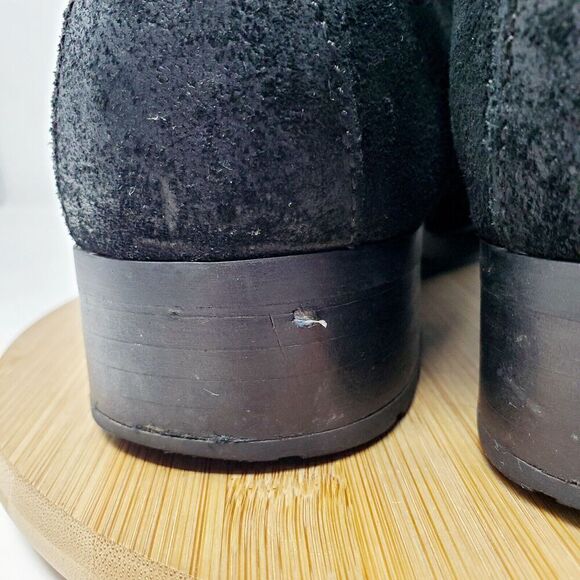 Born Ankle Boots Womens 9 Trinculo Black Suede Comfort Buckle Strap Moto Bootie - Picture 8 of 12